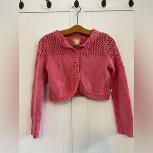 Vintage Hollister Pink Open-Knit Cropped Cardigan Sweater